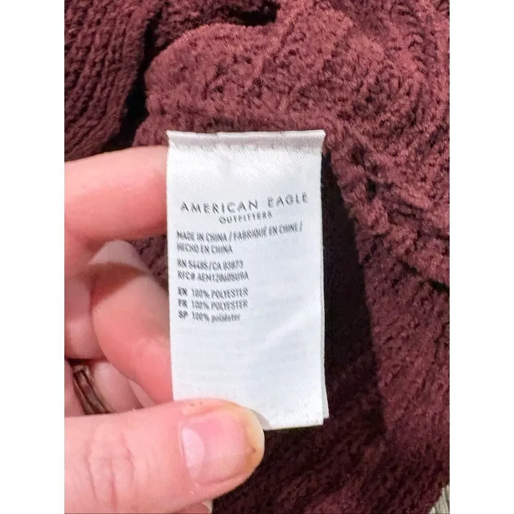 American Eagle Womens Knit Sweater V-Neck Long Sleeve Pullover Red Size XL - Picture 3 of 4